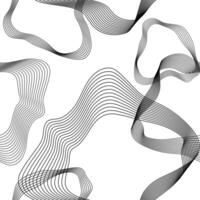 Abstract Linear liquid shapes seamless pattern. Black and white line seamless background for print wallpaper, textile, fabric, web. Modern abstract background vector