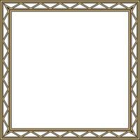 golden and black square Yakut ornament. An endless rectangular border, a frame of the northern peoples of the Far East. vector