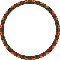 round colored border ornament. Native American tribes framework, circle. vector