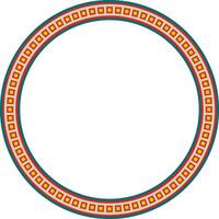 colored round Egyptian ornament. Circle, frame, ring of ancient Egypt.Pattern of lotus flowers and sun vector
