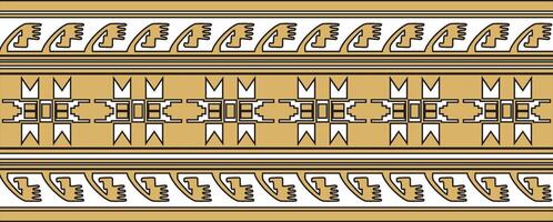 seamless golden border ornament. Native American tribes framework. vector