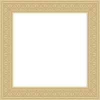 square gold border, frame, Pompeii. Rectangle Neopolitan ornament. Art of Ancient Rome. Template for stained glass vector