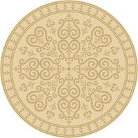 gold round Yakut ornament. Endless circle, border, frame of the northern peoples of the Far East. vector