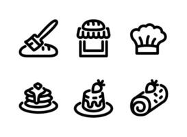 Simple Set of Bakery Line Icons vector