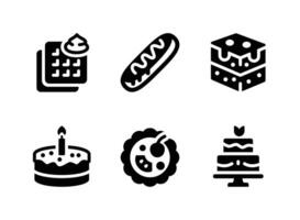 Simple Set of Bakery Solid Icons vector