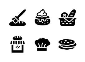Simple Set of Bakery Solid Icons vector