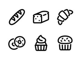 Simple Set of Bakery Line Icons vector