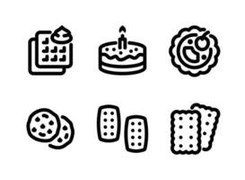 Simple Set of Bakery Line Icons vector