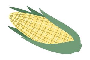 Stylized checkered corn. Corn on the cob. Abstract vegetable. Isolated illustration for your design vector