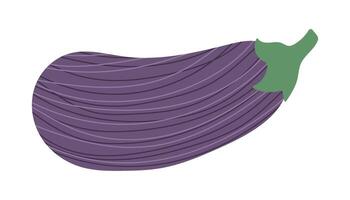 Stylized abstract eggplant. Vegetable with texture, stripes. Isolated illustration for your design. vector