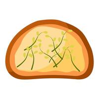 Spinach toast with cream vector