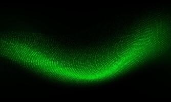 Abstract green dots wave mesh motion technology data design modern futuristic background vector