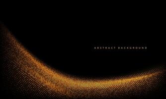 Abstract luxury gold dots particles curve wave on black with blank space deisgn modern futuristic background vector