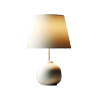 Lamp on a table with a white shade isolated from background png