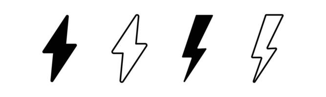 Lightning icon set illustration. Electric sign and symbol. Power icon vector