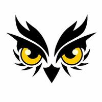 illustration graphic of design face owl with a pair of eyes vector