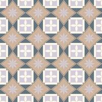 seamless ornamental geometric pattern - beige and gray design. Tile mosaic floor texture. Elegant repeatable ornate background vector