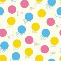 seamless thread balls pattern - colorful funky design. Creative repeatable bright background vector