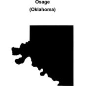 Osage County, Oklahoma blank outline map vector