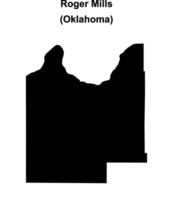 Roger Mills County, Oklahoma blank outline map vector