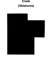 Creek County, Oklahoma blank outline map vector