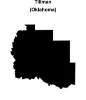 Tillman County, Oklahoma blank outline map vector
