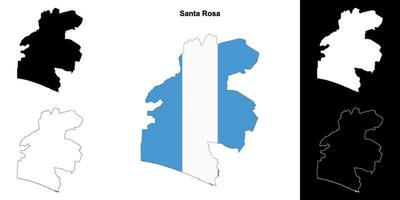 Santa Rosa department outline map set vector