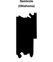 Seminole County, Oklahoma blank outline map vector