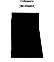 Delaware County, Oklahoma blank outline map vector