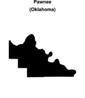 Pawnee County, Oklahoma blank outline map vector