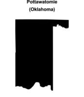 Pottawatomie County, Oklahoma blank outline map vector