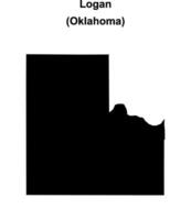 Logan County, Oklahoma blank outline map vector