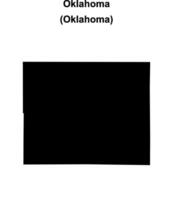 Oklahoma County, Oklahoma blank outline map vector