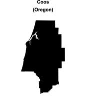 Coos County, Oregon blank outline map vector