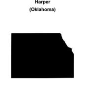 Harper County, Oklahoma blank outline map vector