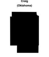 Craig County, Oklahoma blank outline map vector