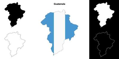 Guatemala department outline map set vector