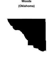 Woods County, Oklahoma blank outline map vector