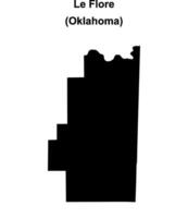 Le Flore County, Oklahoma blank outline map vector