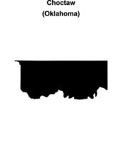 Choctaw County, Oklahoma blank outline map vector