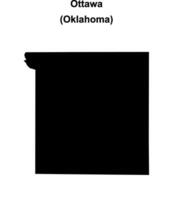 Ottawa County, Oklahoma blank outline map vector