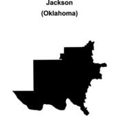Jackson County, Oklahoma blank outline map vector