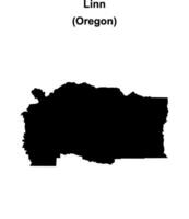 Linn County, Oregon blank outline map vector