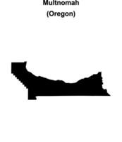 Multnomah County, Oregon blank outline map vector