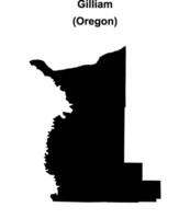 Gilliam County, Oregon blank outline map vector