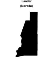 Lander County, Nevada blank outline map vector