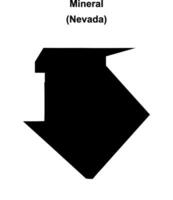 Mineral County, Nevada blank outline map vector
