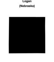 Logan County, Nebraska blank outline map vector