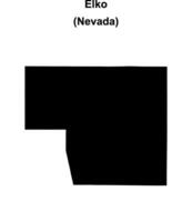 Elko County, Nevada blank outline map vector