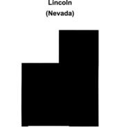 Lincoln County, Nevada blank outline map vector